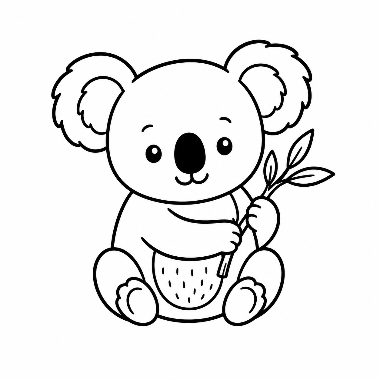 Koala with leaf