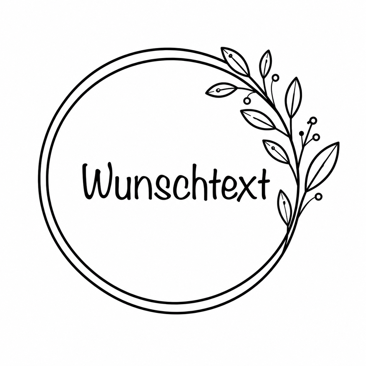 Custom text (round, sprig)